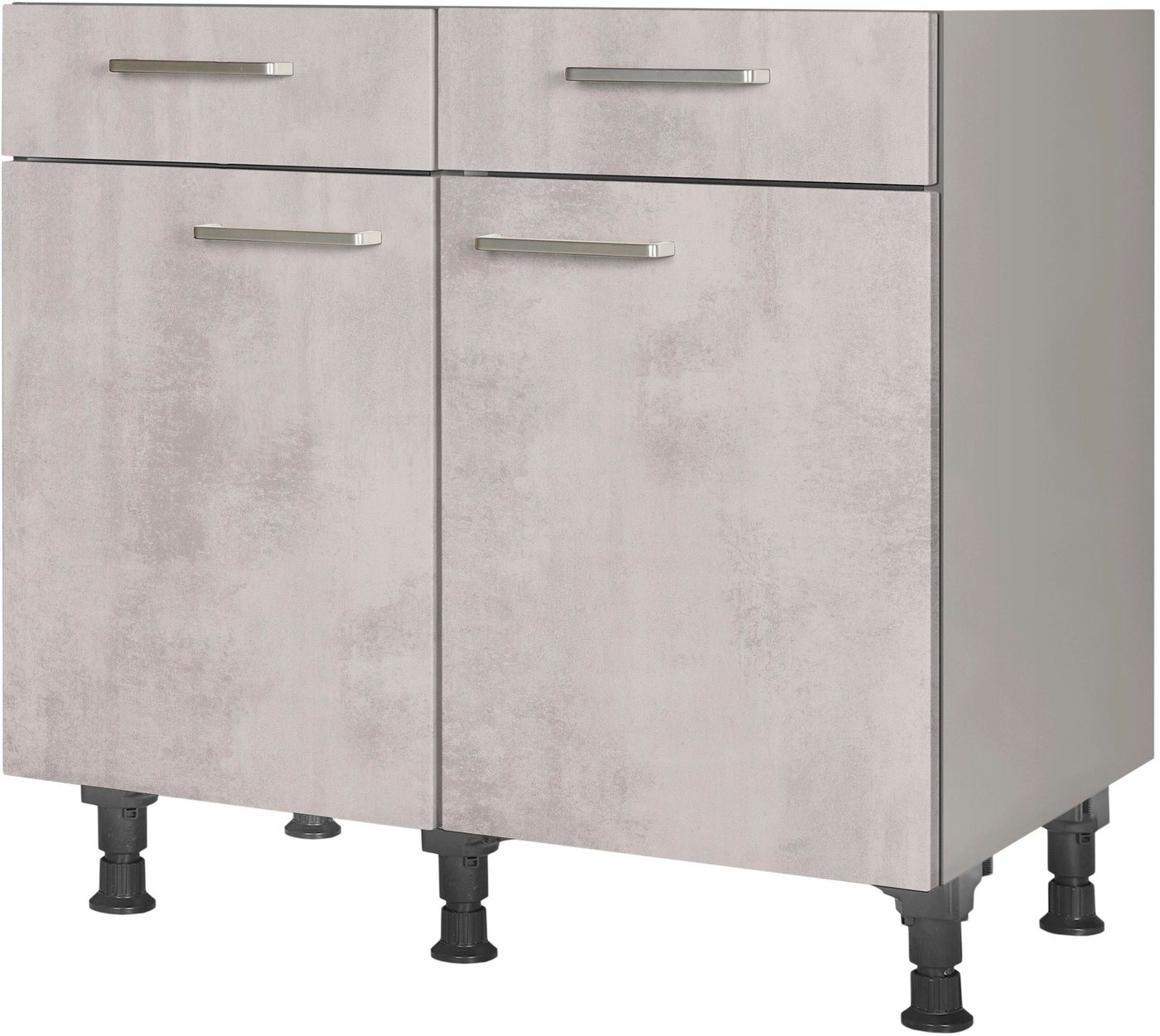 nobilia® Unterschrank "Riva", vormontiert, Breite 90 cm, Soft-Close-Funktion bei den Schubkästen, inkl. höhenverstellbare Sockelfüße von nobilia®