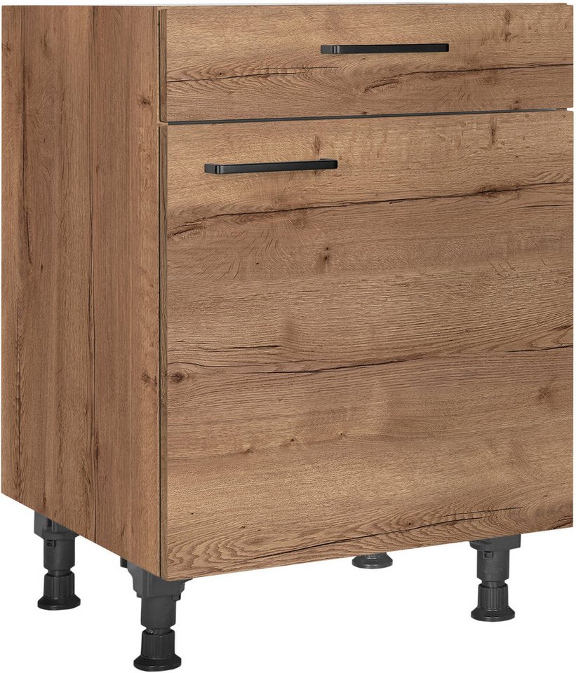 nobilia® Unterschrank "Structura", Ausrichtung wählbar, vormont., in den Breiten 30, 45 und 60 cm Breite, mit höhenverstellbaren Sockelfüßen, vormontiert von nobilia®