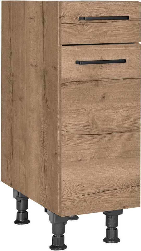 nobilia® Unterschrank "Structura", Ausrichtung wählbar, vormont., in den Breiten 30, 45 und 60 cm Breite, mit höhenverstellbaren Sockelfüßen, vormontiert von nobilia®