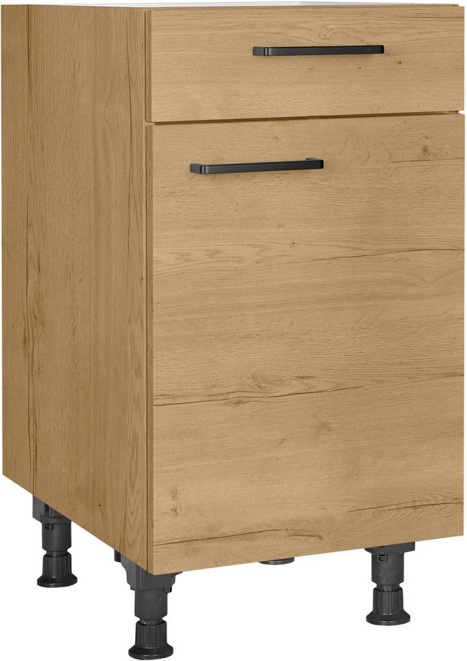 nobilia® Unterschrank "Structura", Ausrichtung wählbar, vormont., in den Breiten 30, 45 und 60 cm Breite, mit höhenverstellbaren Sockelfüßen, vormontiert von nobilia®