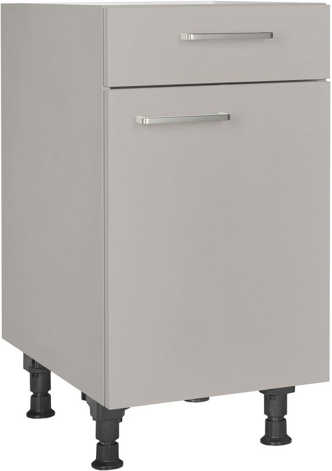 nobilia® Unterschrank "Touch", Ausrichtung wählbar, vormontiert, in den Breiten 30, 45 und 60 cm Breite, mit höhenverstellbaren Sockelfüßen, vormontiert von nobilia®