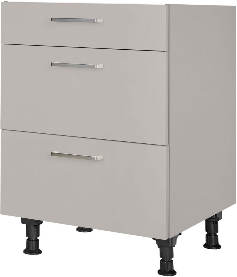 nobilia® Unterschrank "Touch", vormontiert, mit höhenverstellbaren Sockelfüßen, in den Breiten 30, 45, 60 und 90 cm, mit Schubkasten und Auszügen von nobilia®