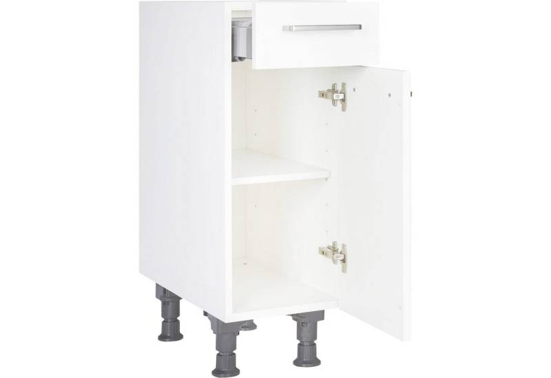 nobilia® Unterschrank US30 Metallgriff Edelstahlfarbig 263, hochwertig + komplett vormontiert von nobilia®