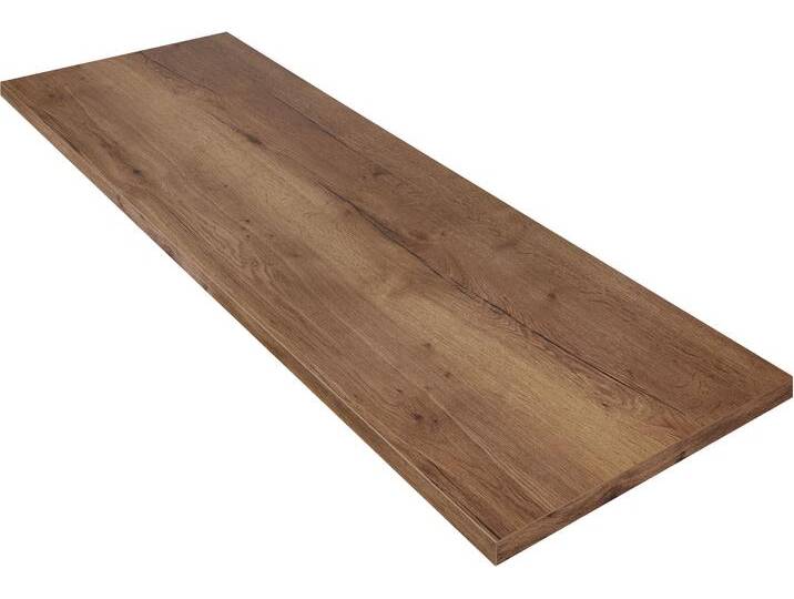 Arbeitsplatte NOBILIA passend zu allen Serien, Stärke: 3,8 cm , braun (eiche havanna nachbildung), B:180cm H:3,8cm T:60cm, Spanplatte, Tischplatten, von drei Seiten beschichtet, in drei Breiten: 180, 210 und 240 cm von nobilia