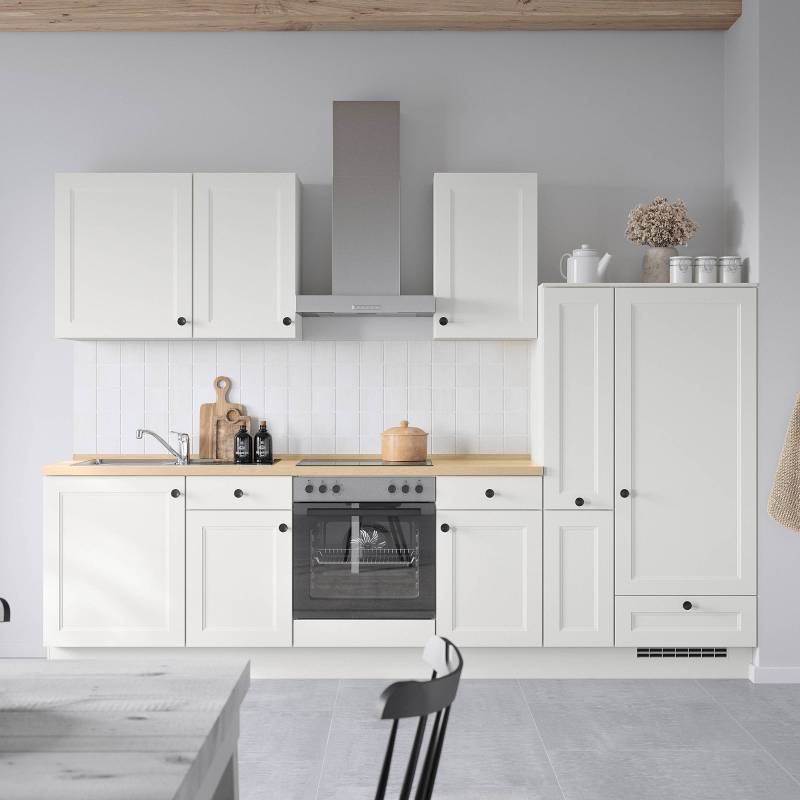 home24 Hängeschrank Cascada mit 1 Tür 45cm Türanschlag links Weiß/Weiß von home24