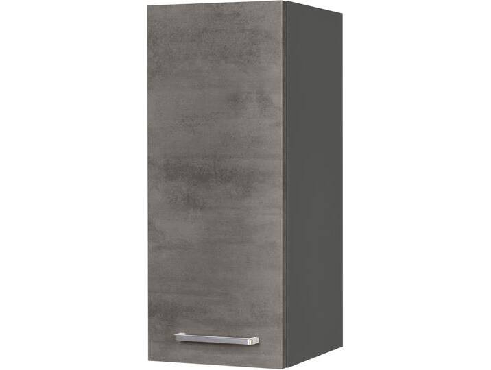 Hängeschrank NOBILIA  Riva , Ausrichtung wählbar, vormontiert , grau (front: beton schiefergrau nachbildung, korpus: schiefergrau), B:30cm H:72cm T:37,2cm, Schränke, in drei Breiten: 30, 40 und 60 cm, mit Soft-Close-Funktion von nobilia