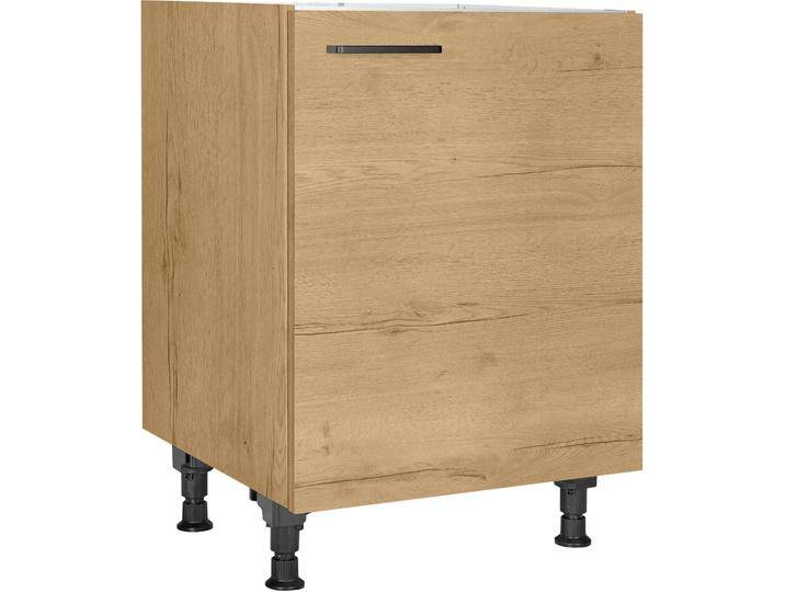 Spülenschrank NOBILIA  Structura , Ausrichtung wählbar, vormontiert, in den Breiten , braun (front und korpus: eiche sierra nachbildung), B:60cm H:87cm T:58,3cm, Schränke, 45 und 60 cm, mit höhenverstellbaren Sockelfüßen von nobilia