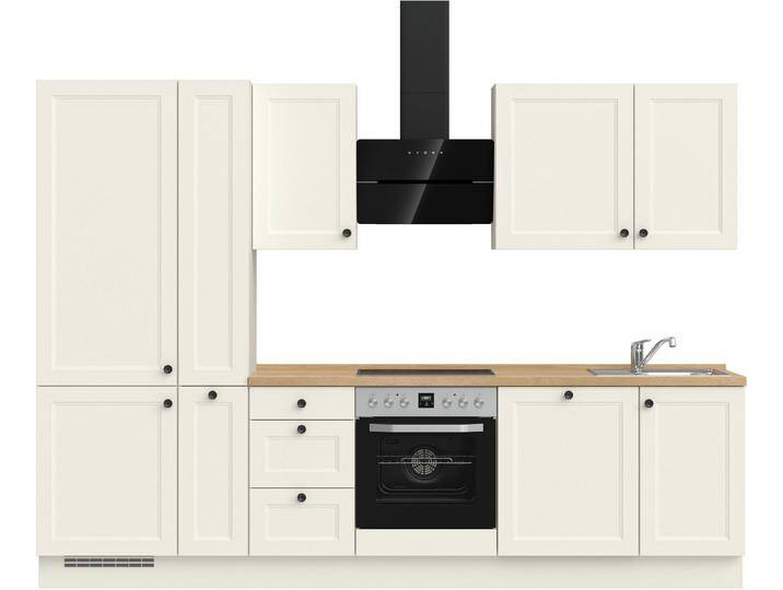 nobilia® Küchenzeile \ Cascada II\ , vormontiert, Breite 300 cm, Ausrichtung wählbar, wahlw. mit E-Geräten, weiß, Mit E-Geräten von nobilia