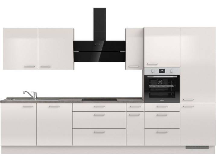 nobilia® Küchenzeile Flash II mit Hochglanz Fronten, vormontiert, Ausrichtung wählbar, Breite 360 cm, wahlw. mit E-Geräten, grau, Ohne E-Geräte von nobilia