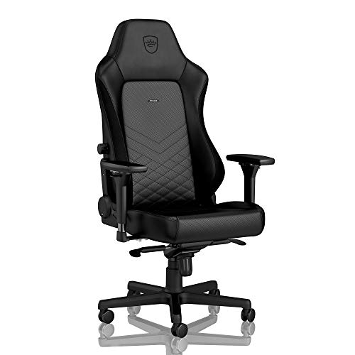 noblechairs Hero Gaming Stuhl 150 kg Belastbarkeit, PU-Kunstleder Bürostuhl Ergonomisch, Gamer Sessel mit Inklusive Kissen, Schreibtischstuhl Schwarz von noblechairs