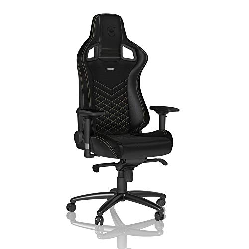 noblechairs Epic Gaming Stuhl - Bürostuhl - Schreibtischstuhl - PU-Kunstleder - Inklusive Kissen - Schwarz/Gold von noblechairs