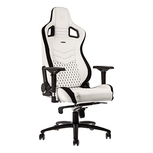 noblechairs Epic Gaming Stuhl - Bürostuhl - Schreibtischstuhl - PU-Kunstleder - Inklusive Kissen - Weiß/Schwarz von noblechairs