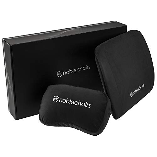 noblechairs Set aus Memory-Schaum, Gaming-Stuhlkissen, Nackenstützkissen, perfekte Nackenstütze, ergonomisches Stuhlkissen (schwarz) von noblechairs