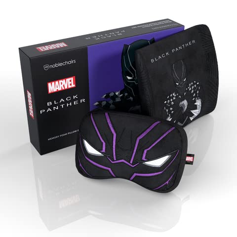 noblechairs Gaming Stuhl Kissen Set Black Panther Edition - Chair Pillow - Kissen Für Gaming Stuhl - Gaming Nackenkissen - Kopfstütze Stuhl - Lendenkissen von noblechairs