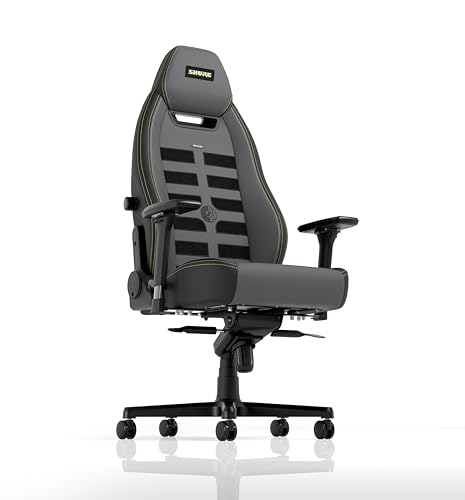 noblechairs Legend SHURE Edition Gaming Chair, Shure-inspiriertes Design, Premium-Komfort, Bürostuhl-Zertifiziert, Schwarz und Grau von noblechairs