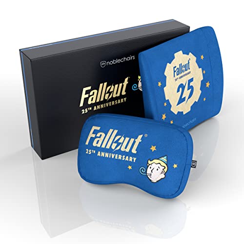noblechairs Memory Foam Kissen-Set Fallout 25th Anniversary Edition, Kissen für Gaming Stühle, Ergonomisch Kissenstuhl, Stuhl Kissen mit Lendenwirbelstütze von noblechairs
