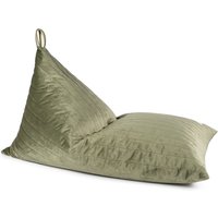 Nobodinoz - Essaouira Sitzsack Samt, 115 x 77 cm, gold bubble / olivgrün von nobodinoz