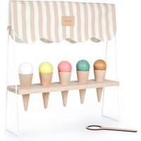 Nobodinoz - Ice Cream Corner Holz-Spielzeug, taupe stripes von nobodinoz