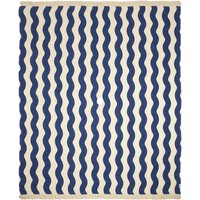 Nobodinoz - Portofino Strandtuch XL, 146 x 175 cm, blue waves waffle von nobodinoz