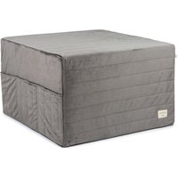 Nobodinoz - Sleepover Faltmatratze und Hocker, 60 cm, slate grey von nobodinoz