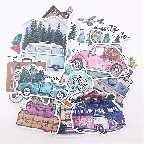 24Pcs DIY Scrapbooking Handgemalte Aufkleber Pflanzenbäume Auto Bus Slow Life Album Journal Glücklicher Planer Etikett Dekoration Aufkleber 2cm-3cm von NOBRAND