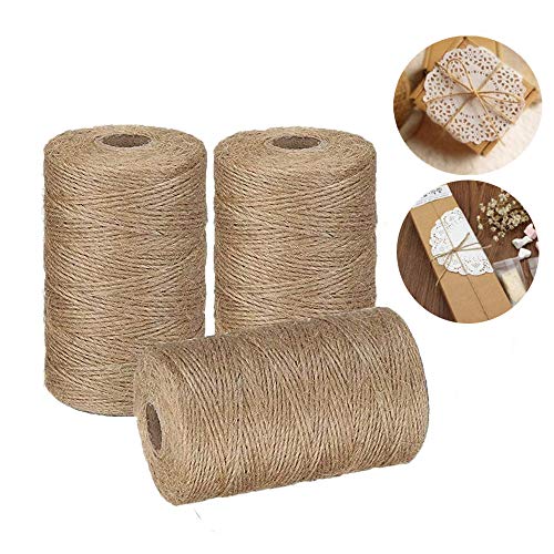 3x91m 3-lagig Kordel Bastelschnur Natürliche Jute Bastelschnur, Jute Kordel Schnur Garten Kordel Bastelschnur für Garten Tortenspritze DIY Kunstgewerbe Gartenarbeit Geschenke Dekoration von NOBRAND