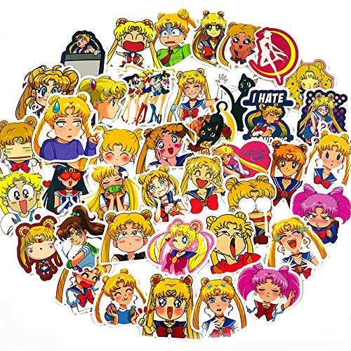 nobrand 50Pcs Süße Schöne Animation Sailor Moon Girl Aufkleber Scrapbooking Für Schminktisch, Schultasche, Spielzeugauto Gepäck Dekoration 5Cm von NOBRAND