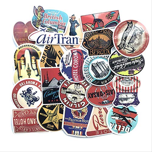 nobrand 55Pcs / Pack Europa Und Amerika Retro Poster Reisewagen Fall Aufkleber Laptop Skateboard Dekoration Persönlichkeit Aufkleber von nobrand