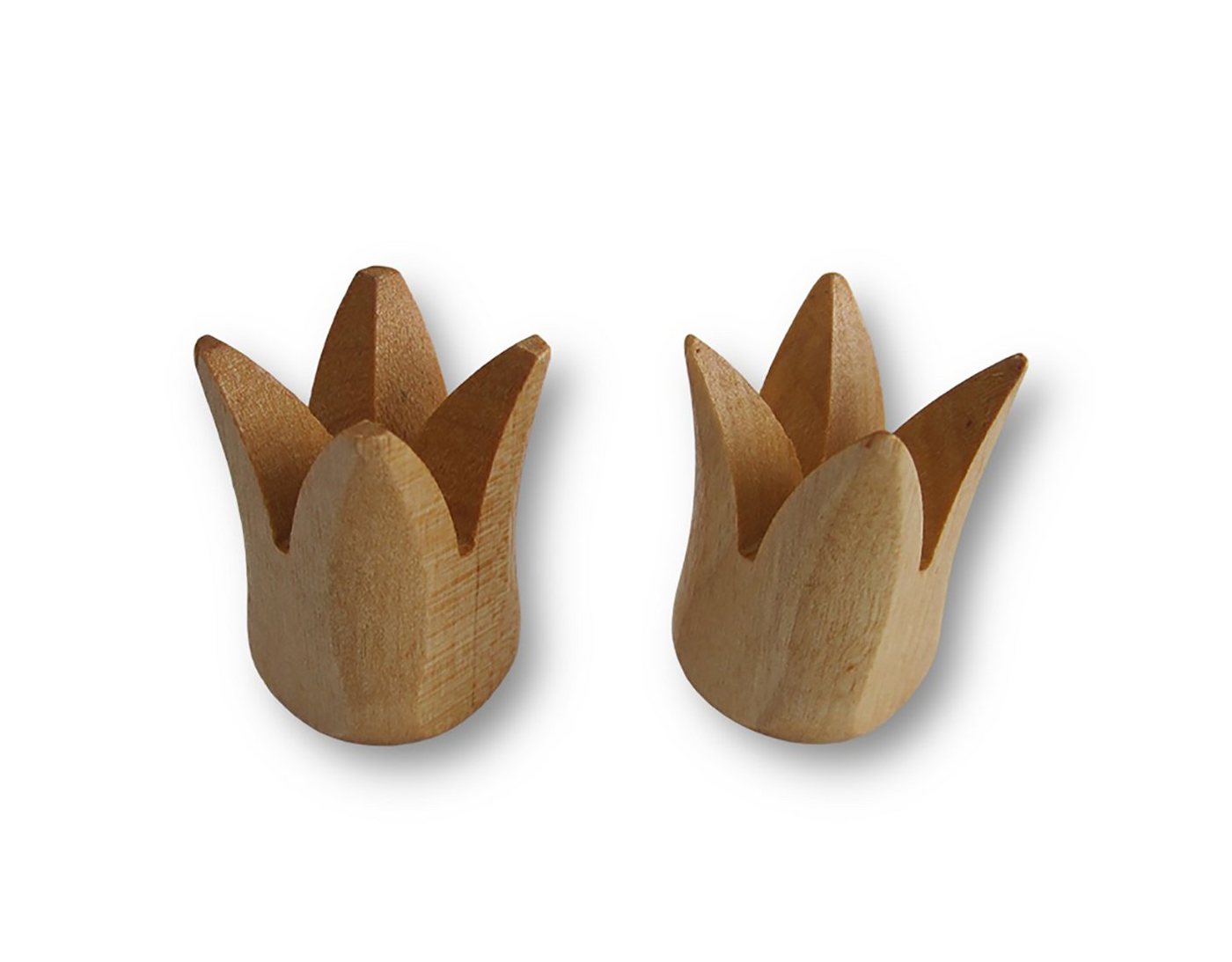 Gardinenstangen-Endstück 2 Endstücke Holzblume Tulpe Holz, nodeko, für Stangen Ø 12 mm, (Set á 2 Stück), zum Aufstecken auf Stangen und Rohre Ø 12 mm von nodeko