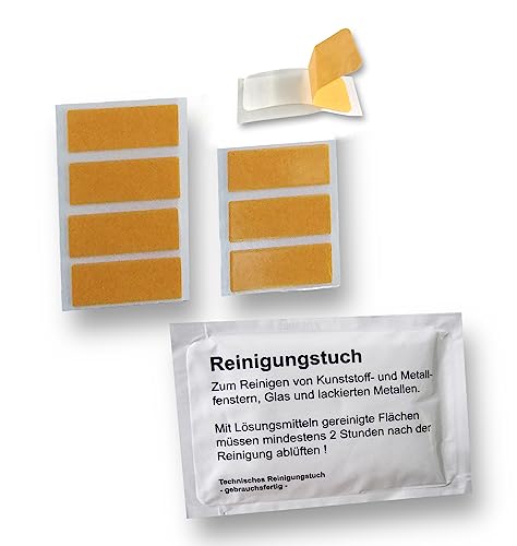 nodeko 8 Klebefolien, Ersatzkleber, transparent, für Plissee- Klebeträger und Klebeplatten, inkl. Reinigungstuch von nodeko