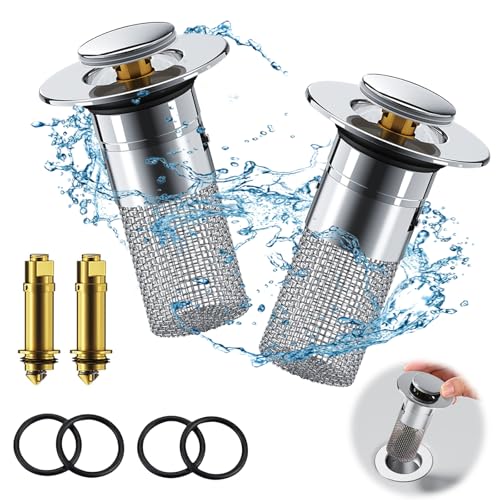 2 Stücke WaschbeckenstöPsel für 34-40mm Abfluss Ablauf, Abflussstopfen Waschbecken,Abflusssieb Abflussstopfen,Abflusssieb Dusche schnell ablaufend, Abflussstopfen für Aufsatzwaschbecken von noleli
