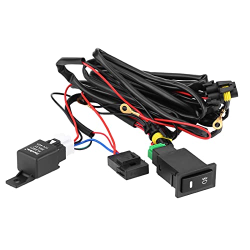 nologo Auto Nebelscheinwerfer Schalter Kabelsatz, 12V Universal Auto LED Nebelscheinwerfer Ein/Aus-Schalter Kabelbaum Sicherungsrelais-Kit von nologo