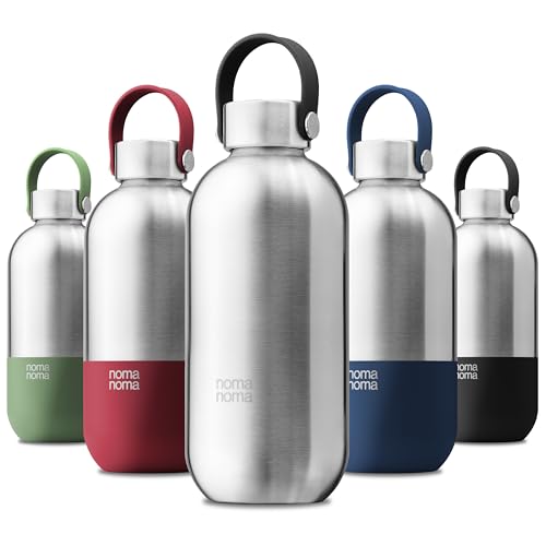 noma noma Insulated Bottle Kohlensäure geeignet - Edelstahl Trinkflasche 750ml - Thermosflasche auslaufsicher, BPA-frei & klimaneutral (750ml Ice Silver) von noma noma