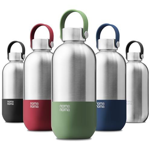 noma noma Trinkflasche Edelstahl Kohlensäure geeignet - Thermosflasche 1l, 750ml, 500ml - auslaufsicher, BPA-frei & klimaneutral (750ml Smoothie Green) von noma noma