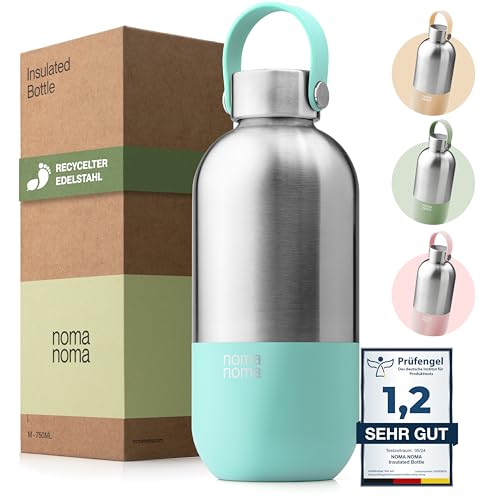 noma noma Trinkflasche Edelstahl “insulated bottle” 500ml – Auslaufsichere Thermosflasche 500ml, 750ml & 1L – Isolierflasche für Kohlensäure – klimaneutral & BPA-frei – Aqua Blue von noma noma