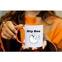 Hey Boo Ghost Niedliche Lustige Halloween Tasse | Thanksgiving Orange Herbst Geschenke von nomadlilyshop