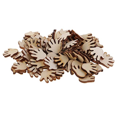 non-brand 100 Stücke Hand Formen Holzscheiben bemalbar Holz Scheiben Deko Holz Verzierung Streudeko Tischdeko DIY von non-brand