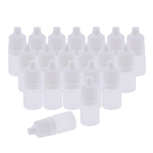 non-brand 20 Stücke Flaschen Liquid Behälter Tropfflaschen 3ml Leere Flaschen mit Tröpfler Tropfdeckel für Augentropfen ätherische Öle (Weiß) von non-brand