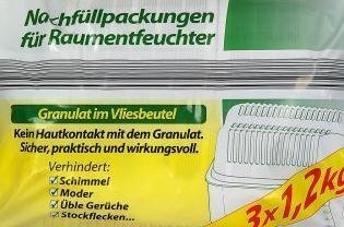 3 x 1,2kg Nachfüllpackungen für Raumentfeuchter von noname