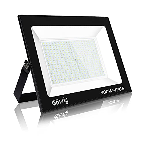 Blivrig 300W LED Strahler Außen,30000LM Superhell Außenstrahler, IP66 Wasserdicht LED Fluter, 3000K Warmes Weiß Aussenstrahler Flutlicht, Aussenlampe für Gärten, Innenhöfe, Hotel von Blivrig