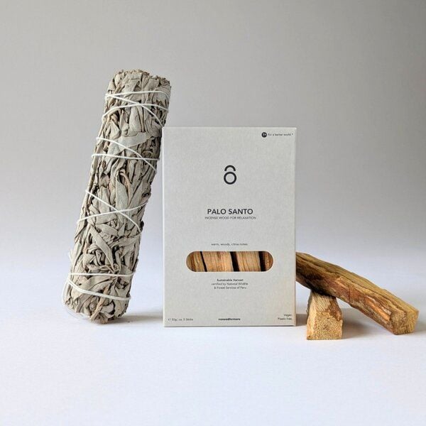 noneedformore Räucherset: Nachhaltiges Palo Santo Holz & 100% Weißer Salbei Räucherbündel Daily Reset von noneedformore