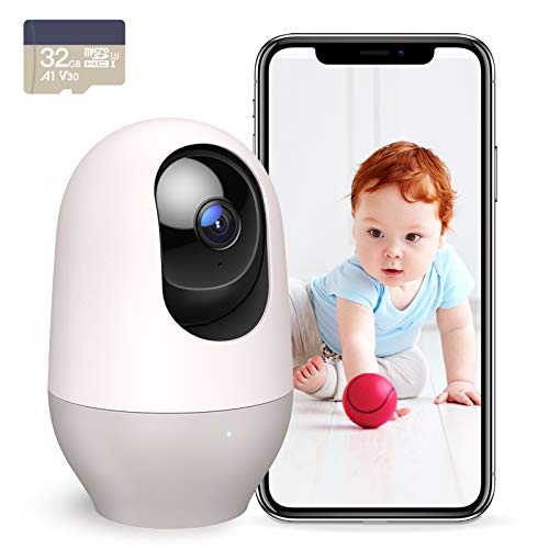 nooie 5G Babyphone mit SD-Karte, 2K Babyphone mit Kamera WiFi Haustierkamera, kabellose 360-Grad IP-Kamera, Bewegungsverfolgung, Super IR Nachtsicht, funktioniert mit Alexa, Zwei-Wege-Audio von nooie