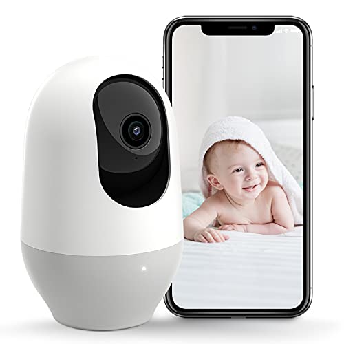 nooie Babyphone mit Kamera, 360-Grad-WLAN-Baby-Kamera mit Nachtsicht, 1080P Babyphone-Kamera, Bewegungs-Tracking, Nachtsicht, funktioniert mit Alexa von nooie