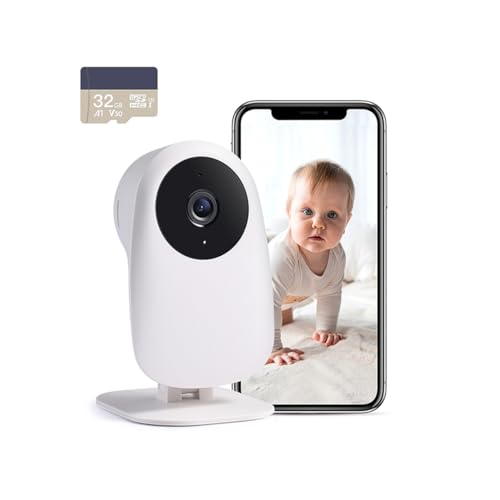 nooie Babyphone Kamera, Babyphone mit Kamera und SD Karte, WLAN Kamera Indoor mit APP und 1080P HD Nachtsicht Gegensprechfunktion Kompatibel mit Alexa und 2.4Ghz WiFi, Bewegungs Geräuscherkennung von nooie