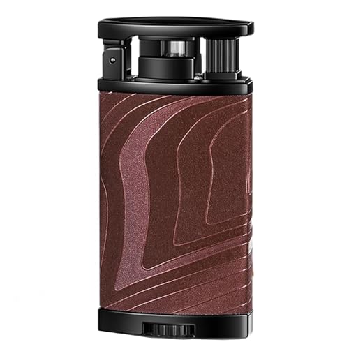 Fackelfeuerzeug, nachfüllbar, Butanfeuerzeug, Winddichte Flamme + Klassische weiche Flamme, geeignet for Männer, Geschenk, Outdoor, Camping(Brown) von nopqw