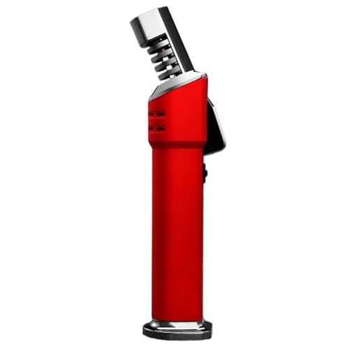 Torch Butanfeuerzeug, winddichtes Jet-Flame-Feuerzeug mit Sicherheitsschloss, einstellbare Flamme, geeignet for Küchengrill(Red) von nopqw