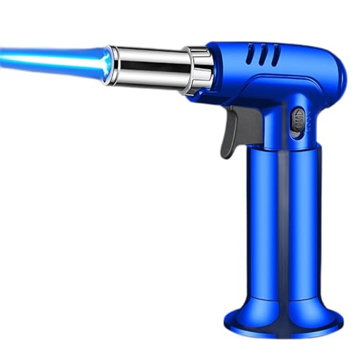 Winddichtes Butanfeuerzeug Jet Torch Feuerzeug mit Sicherheitsverschluss und Flammensperre Einstellbare Flamme Geeignet for Kerze Küche Grill(Blue) von nopqw