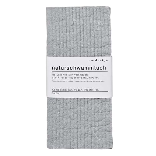 nordesign Naturschwammtuch, Grau, 2er Set (1) von nordesign sustainable living