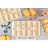 Frühstücksbrett 1+1 Und 1⋅1 Zum Schulanfang Doppelseitig Graviert von nordherzDE