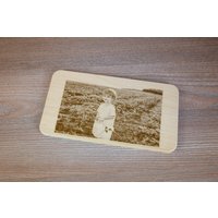 Frühstücksbrett Mit Fotogravur | Individualisiert Personalisiert Gravur Geschenk Essbrett Schneidbrett| Premium Holz von nordherzDE